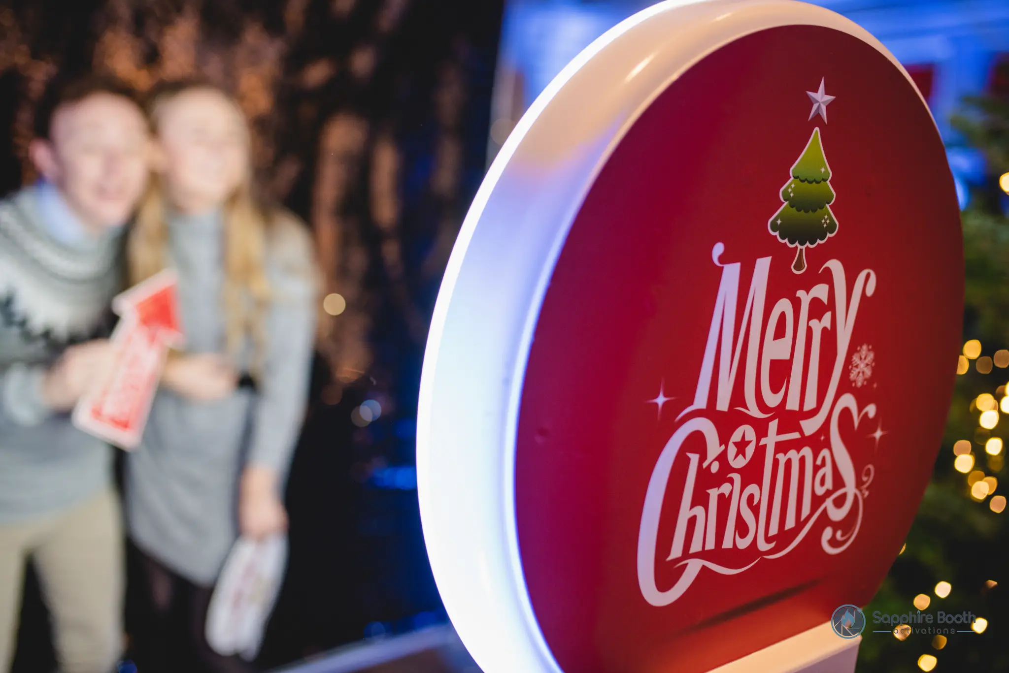 Merry Christmas booth setup